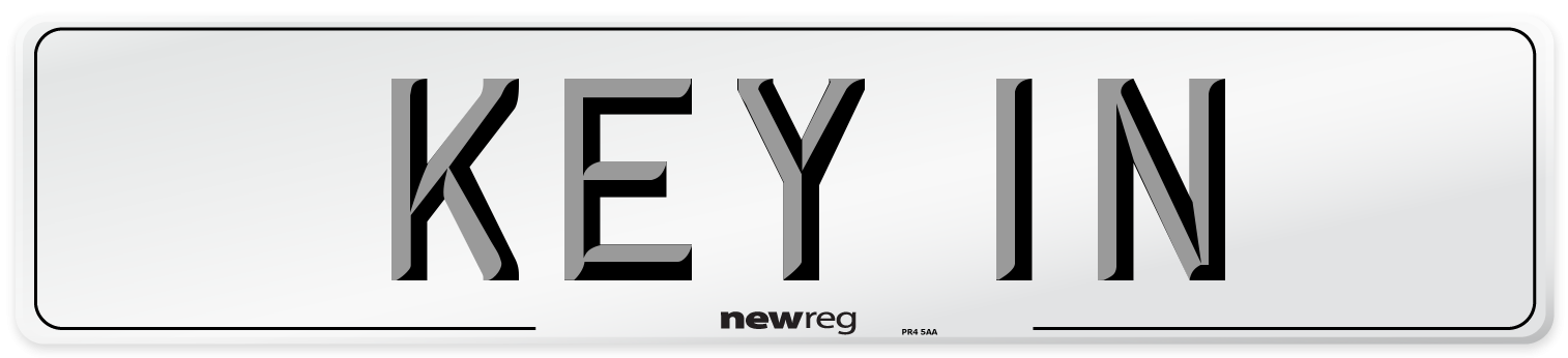 KEY 1N Number Plate from New Reg